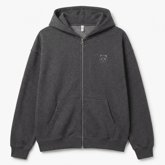 Heather Full-Zip Hoodie — Charcoal